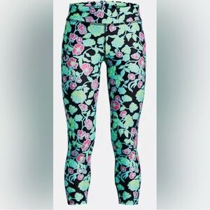 Under Armour Black and Green Floral Leggings